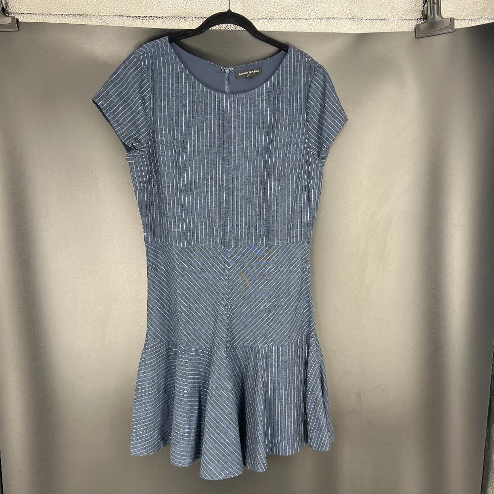 Banana Republic Blue Pinstripe Midi Dress